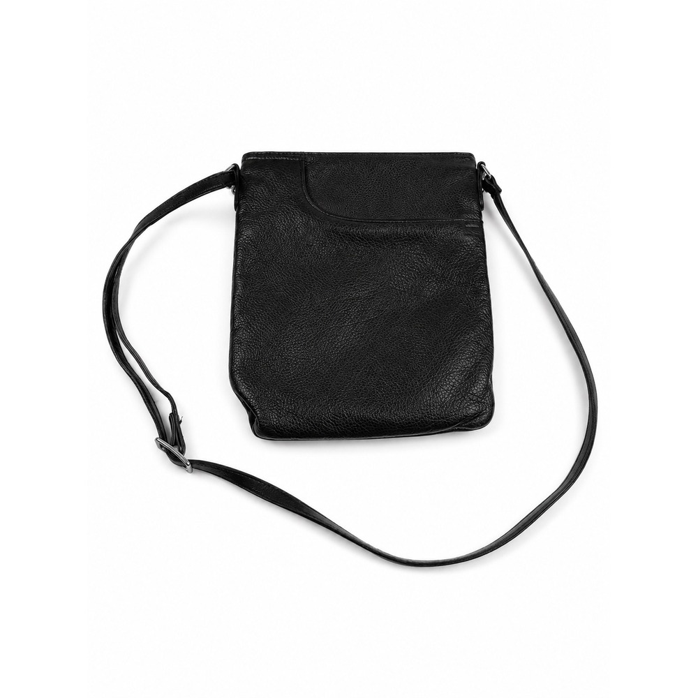 Margot Vintage Y2K Black Pebbled Leather Radley Slim Minimalist Crossbody Bag
